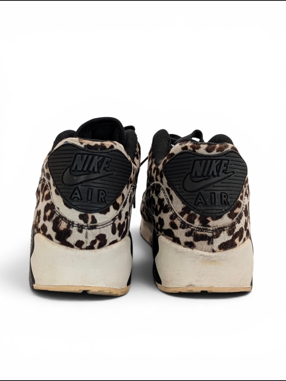 SOLD Vintage Nike Air Max Leather Cow Hide Leopard Print Athletic Sneakers - Picture 4 of 13